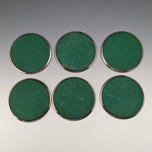 Set of 6 vintage silver-plated coasters